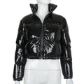 A20666T Women's Fall/Winter PU Leather Cardigan Jacket