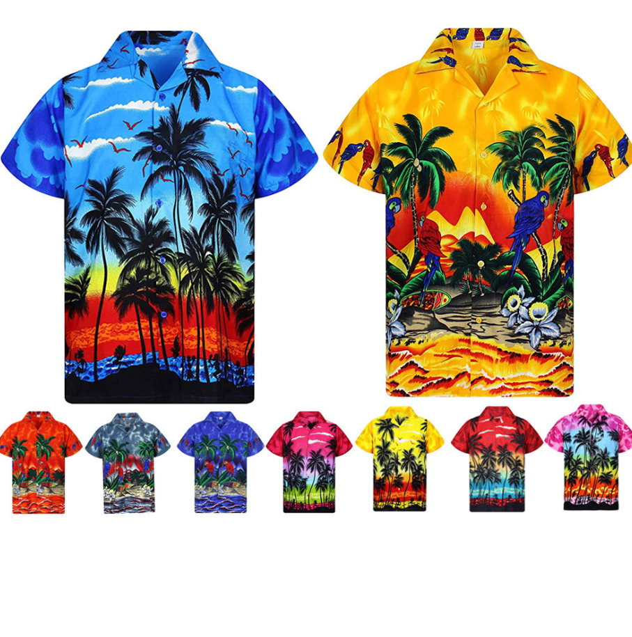 Men's Hawaiian Style Loose Fit Printed Shirt