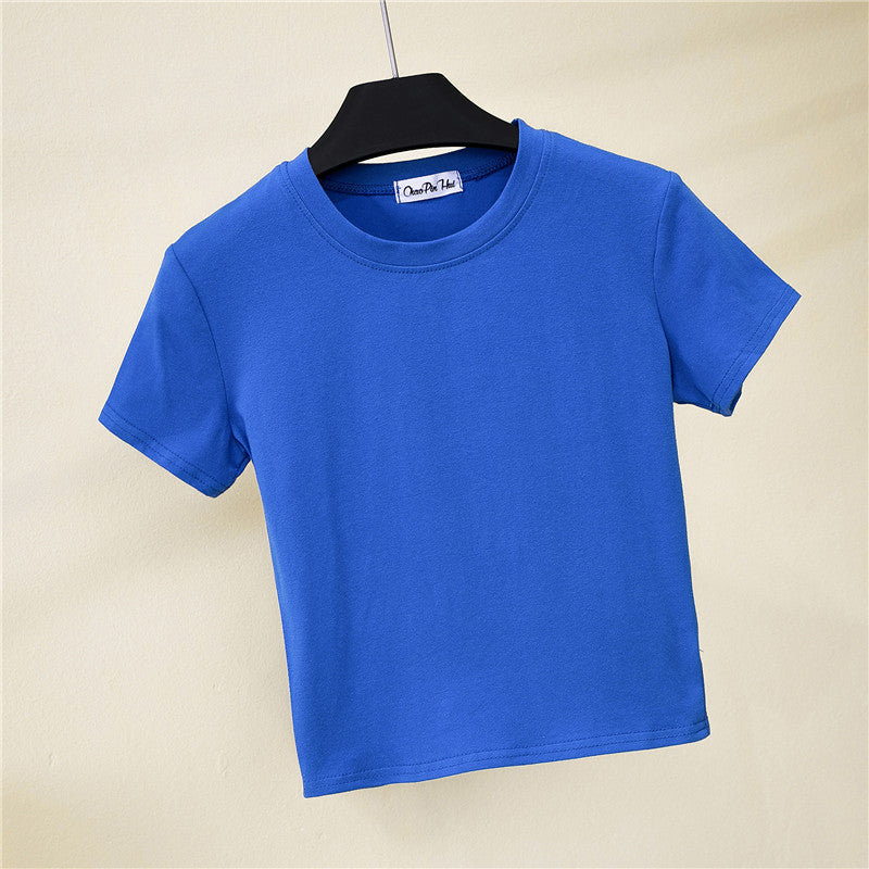 Summer Crop Top Women - Fitted High Waist Sports Tee