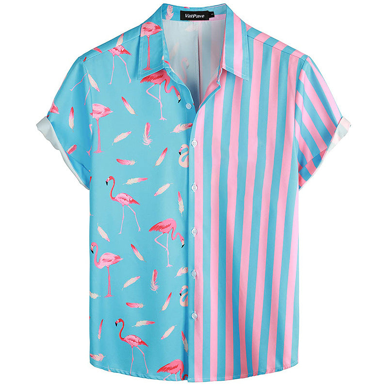 Hawaiian Men's Summer Shirt with 3D Sunflower Print