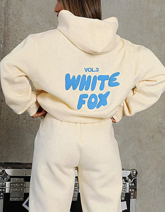 Fashionable Logo Hoodie and Sweatpants Set (2 Pieces)