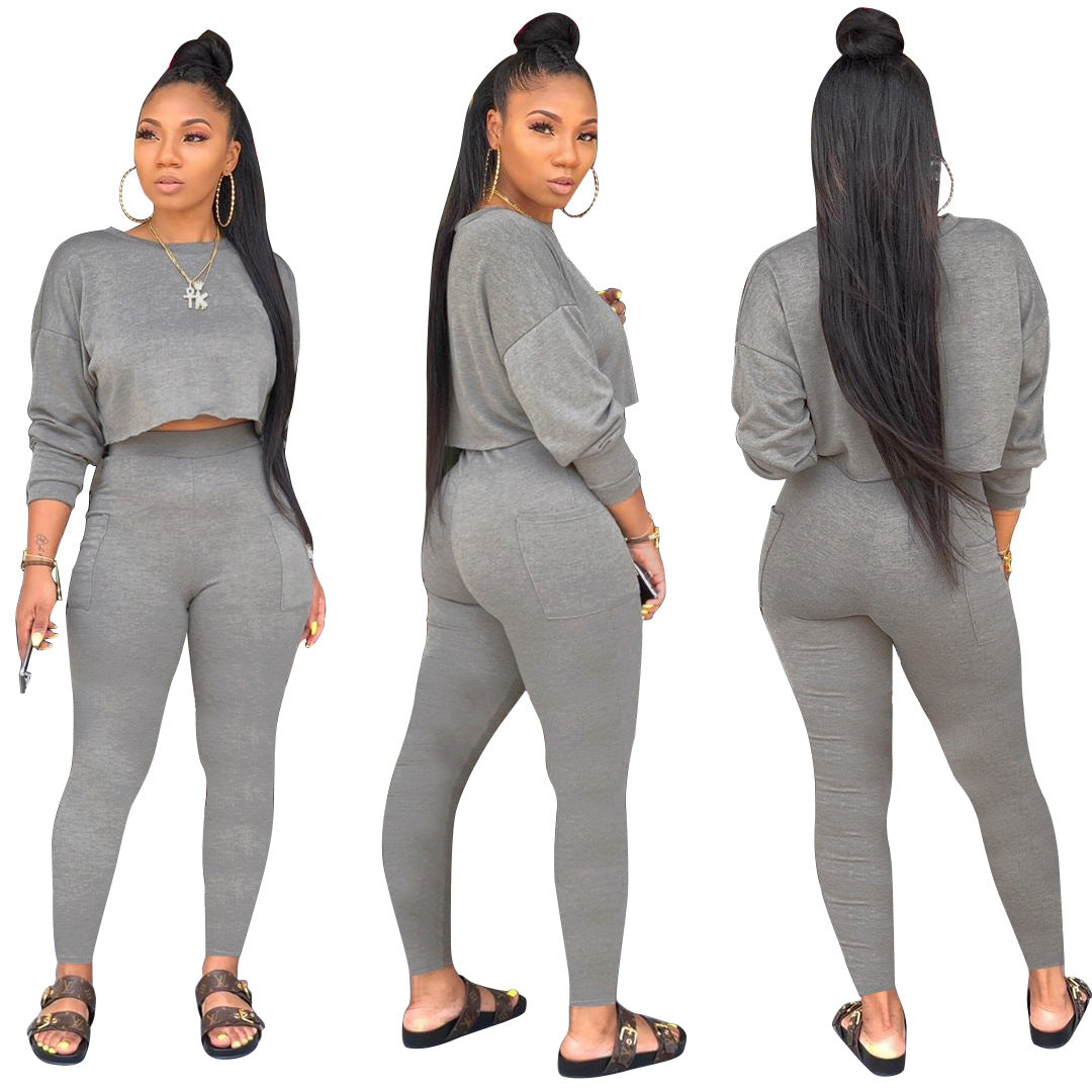 Thick Hoodie Pocket Casual Two-Piece Set