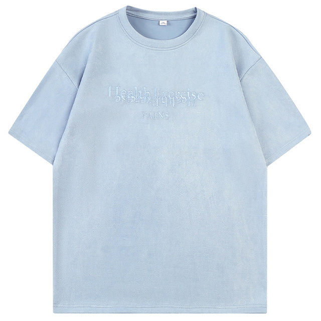 Vintage Y2K Oversized Suede T-Shirt for Men and Women