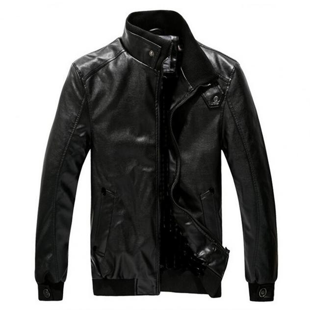 Men's Spring Autumn Motorcycle Leather Jacket