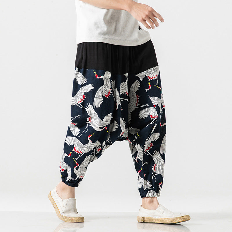2019 Summer Men's Chinese Style Loose Harem Pants