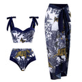 2023 Retro Three-Piece Swimsuit with Beach Skirt