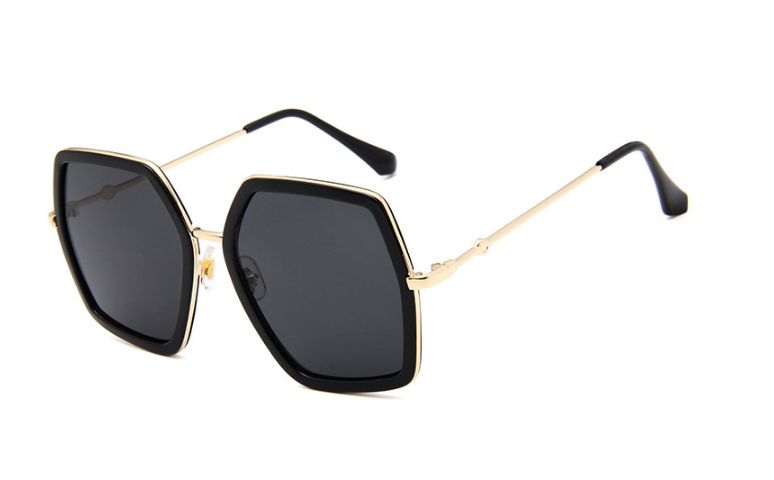 Colorful Polygon Sunglasses for Women with Bee Design