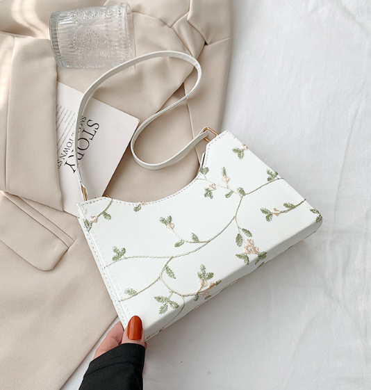 Summer Lace Floral Stitching Tote Bag for Women