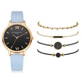 Evarisluxe Leather Strap Quartz Watch Set