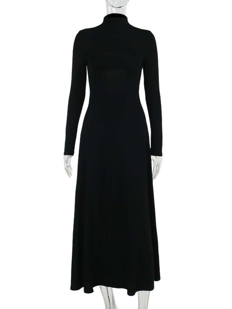 Women's Fashion Elegant Solid Color Dress