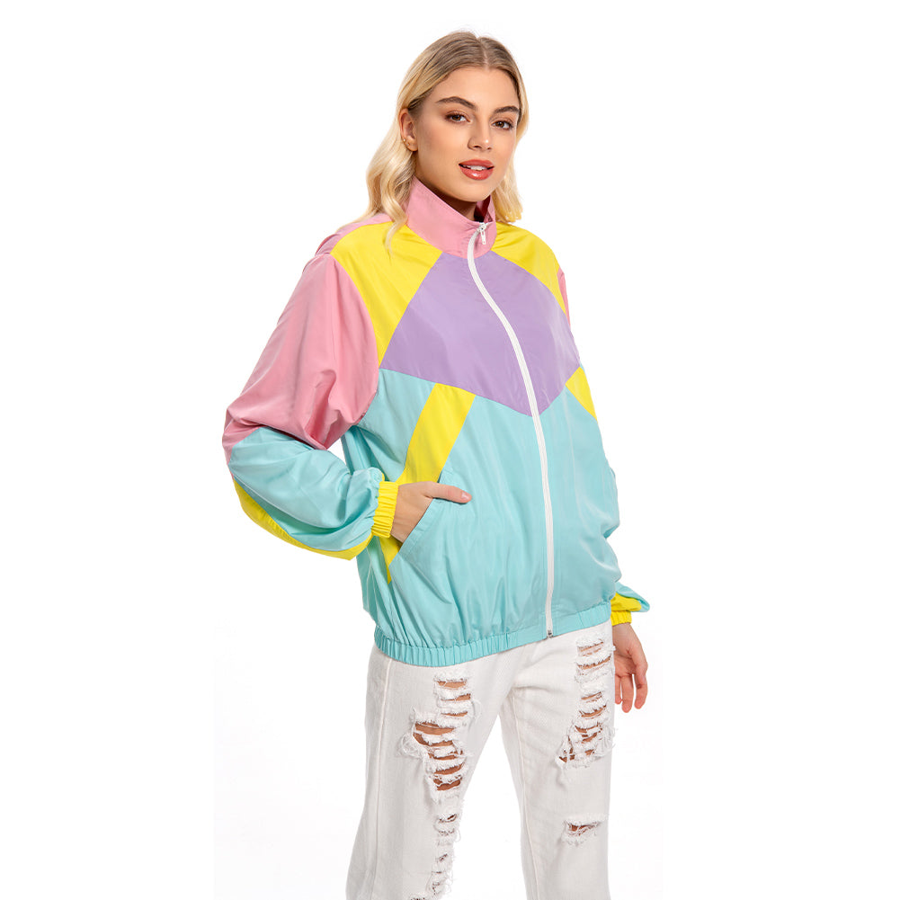 80s 90s Vintage Colorful Jacket for Women Cosplay Outfit