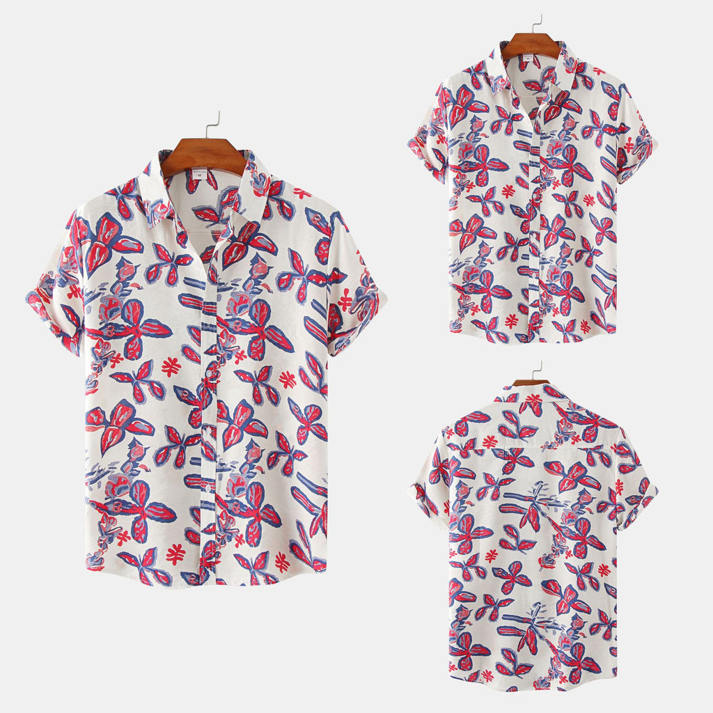 Summer Floral Short Sleeve Shirt for Men (Wholesale)