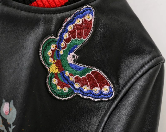Fashion Biker Leather Jacket & Embroidered Baseball Coat
