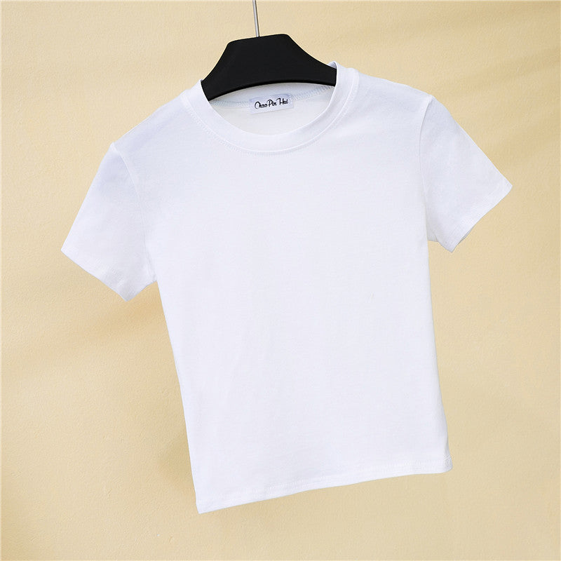 Summer Crop Top Women - Fitted High Waist Sports Tee
