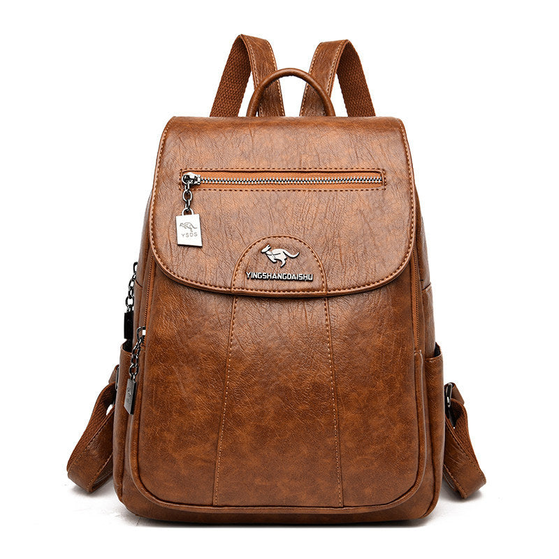 The Gardienne Anti-Theft Leather Backpack | Evarisluxe