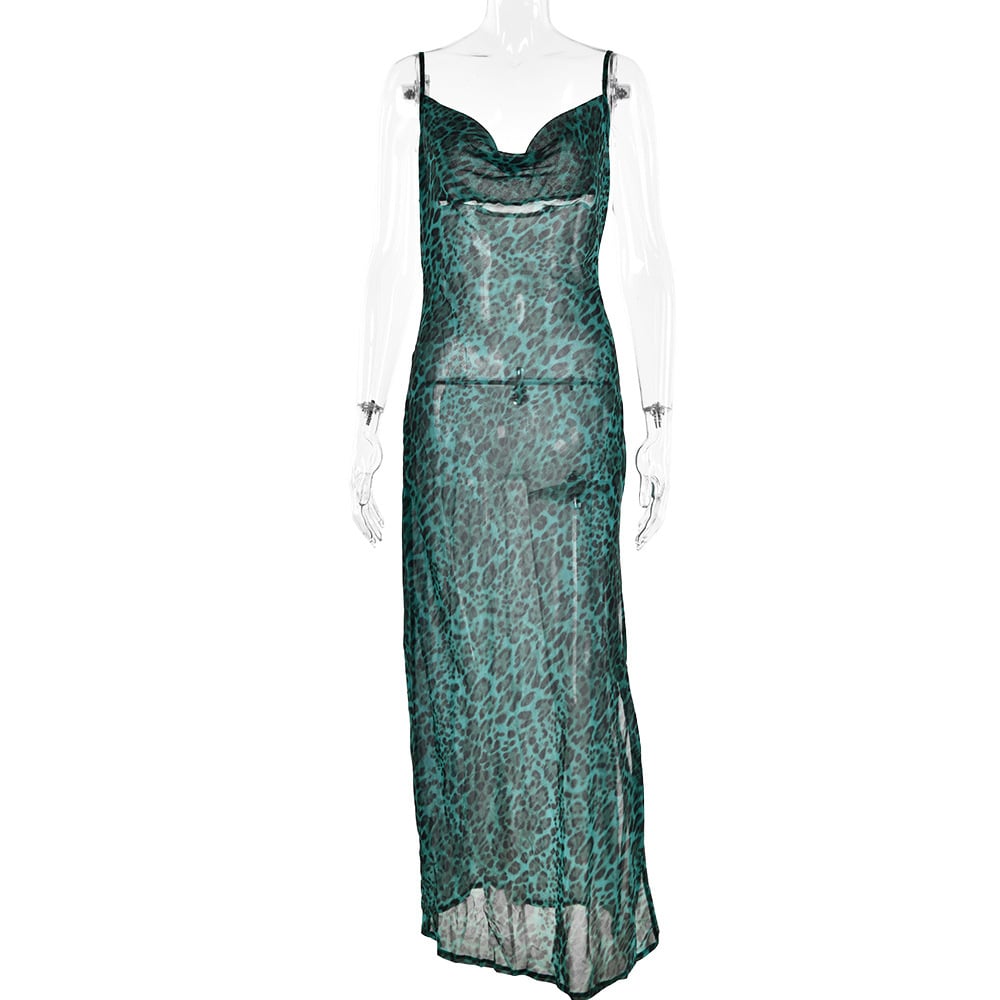 Printed Polyester Strap Dress for Women