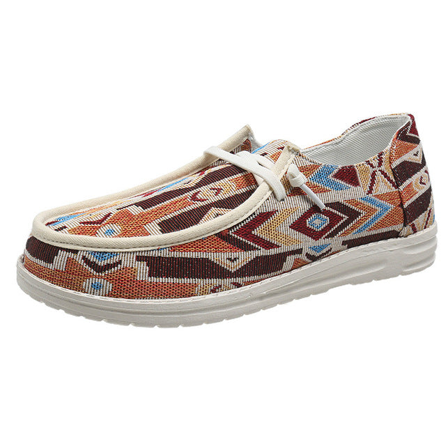 Orange Canvas Slip-On Loafers for Women (Casual Sneakers)