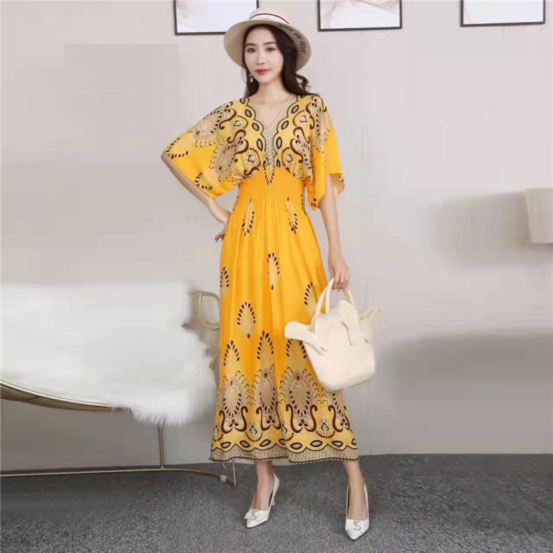 Southeast Asia Travel Floral Cotton Dress for Summer