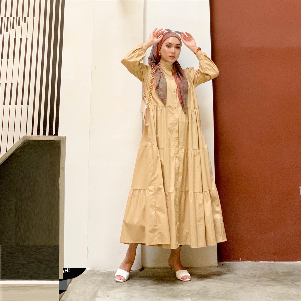 The Coton Patchwork Indonesian Modest Dress | Evarisluxe