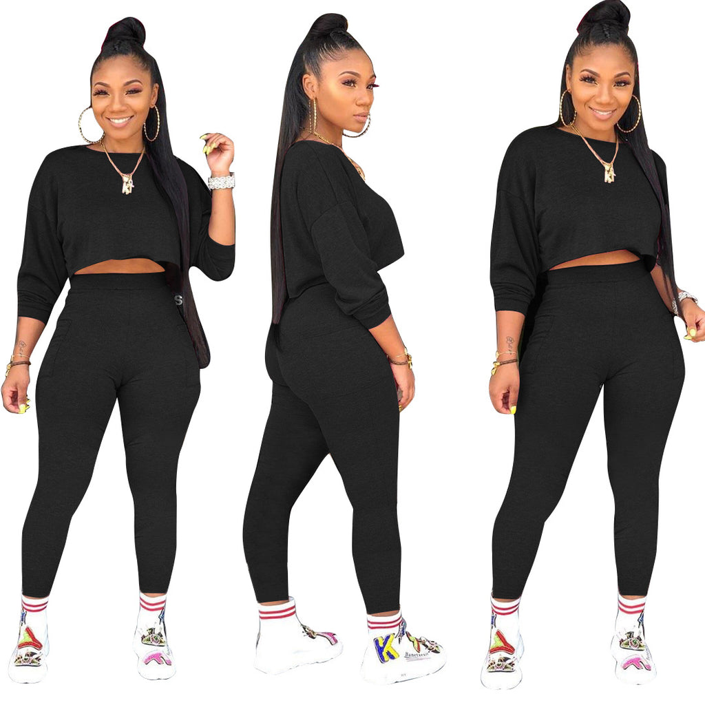 Thick Hoodie Pocket Casual Two-Piece Set