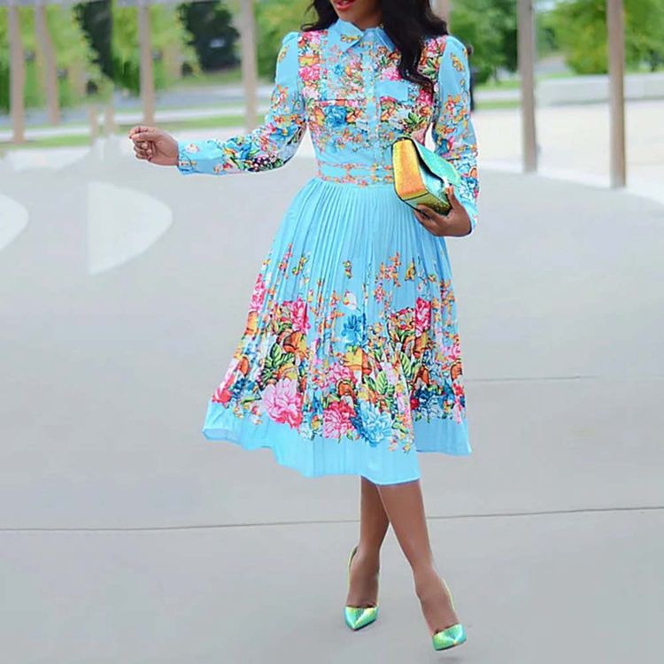 Digital Print Sexy Fashion Dress for Spring & Autumn