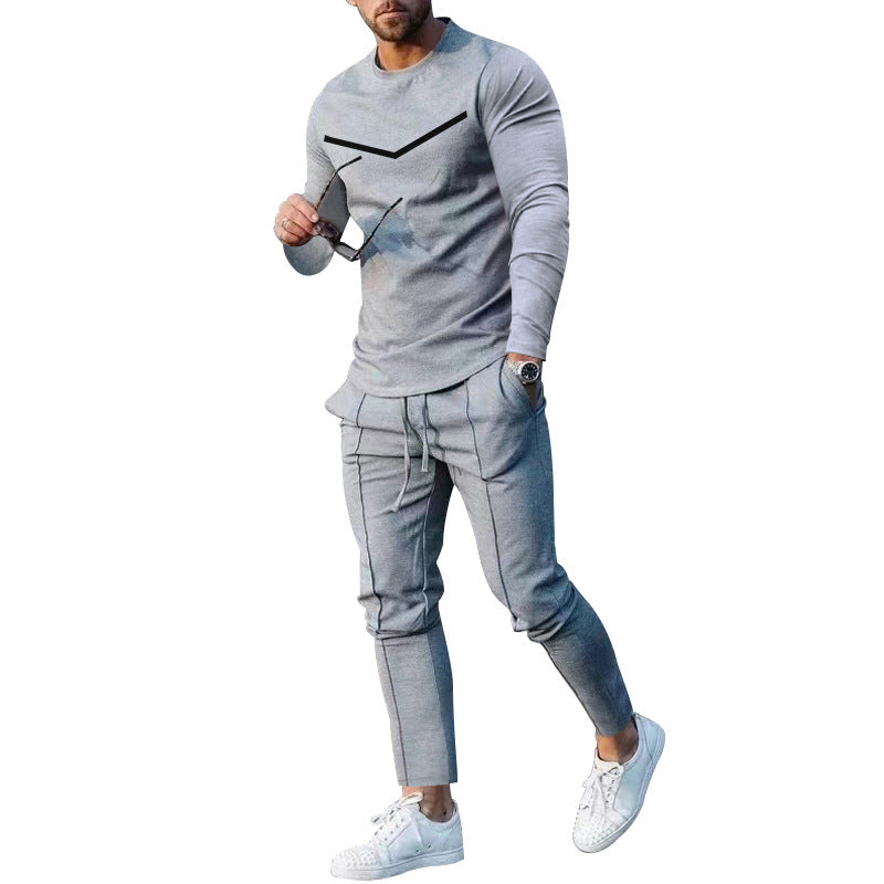 Men's Casual Spring Autumn Two-Piece Outfit Set