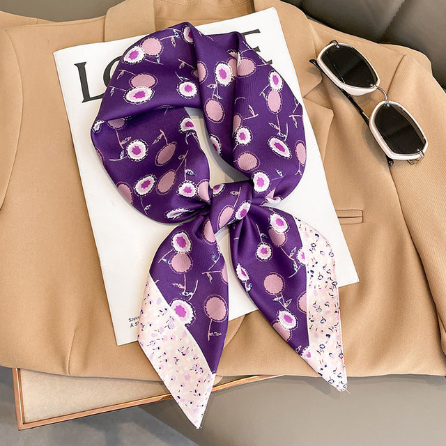 Evarisluxe Silk Satin Square Scarf