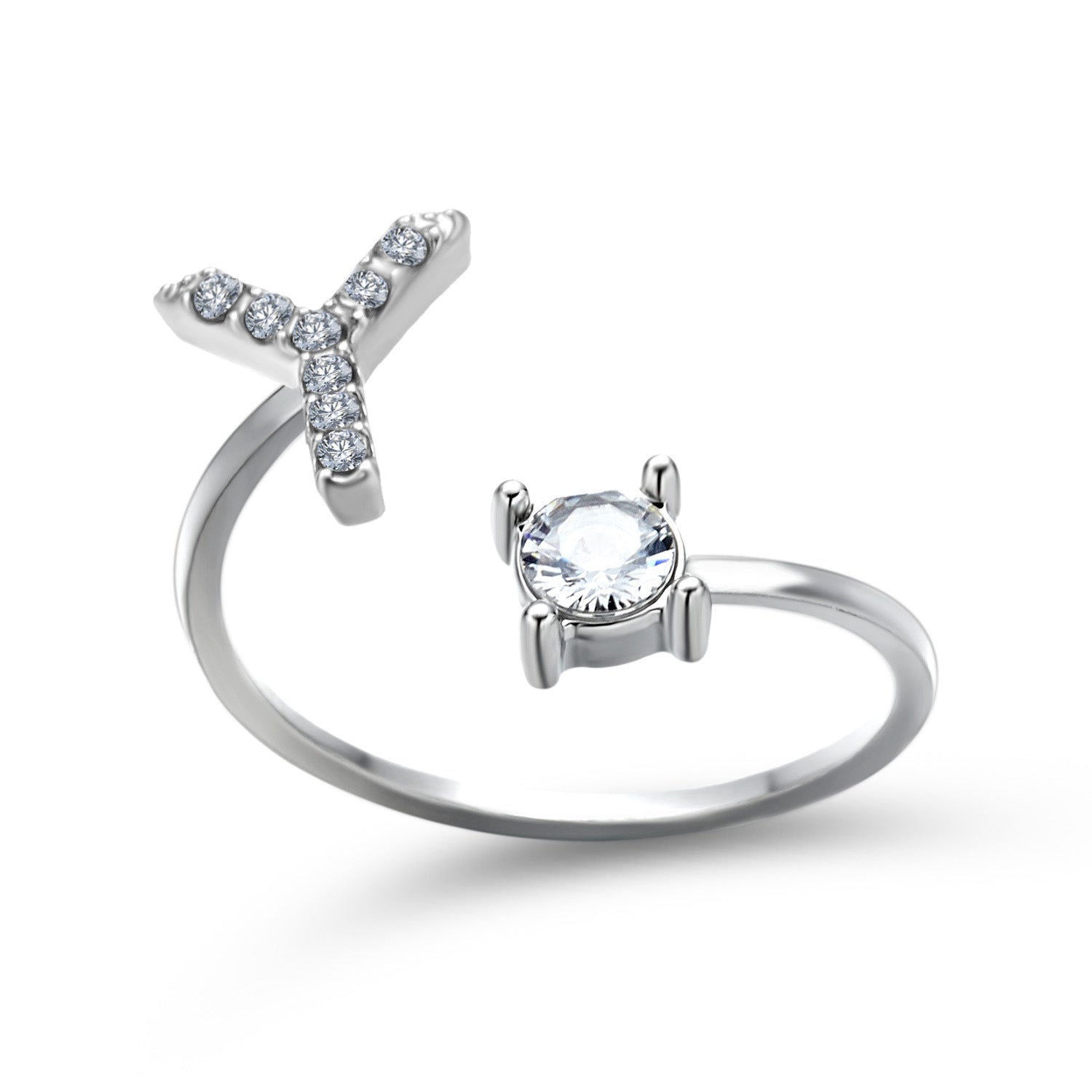 Evarisluxe Initial Letter Gold Ring