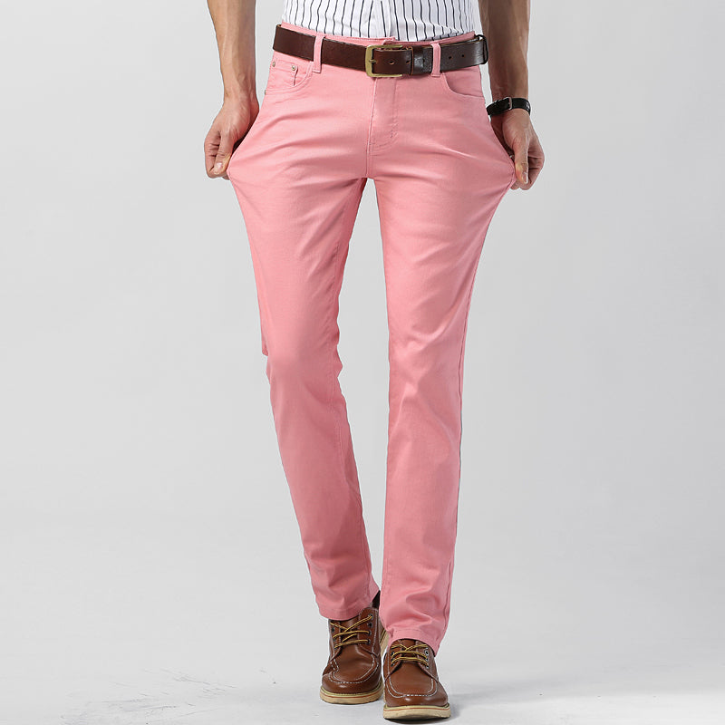 Colorful Slim Fit Elastic Suit Pants for Men