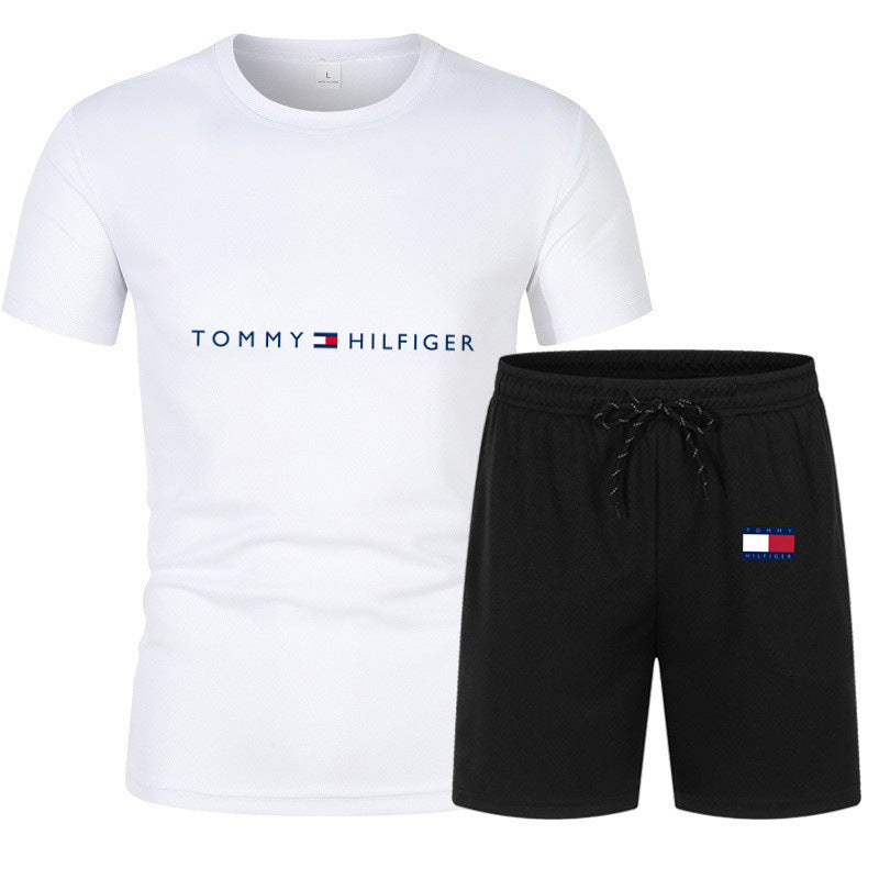 Men's Sports Set: Mesh T-Shirt & Shorts for Training