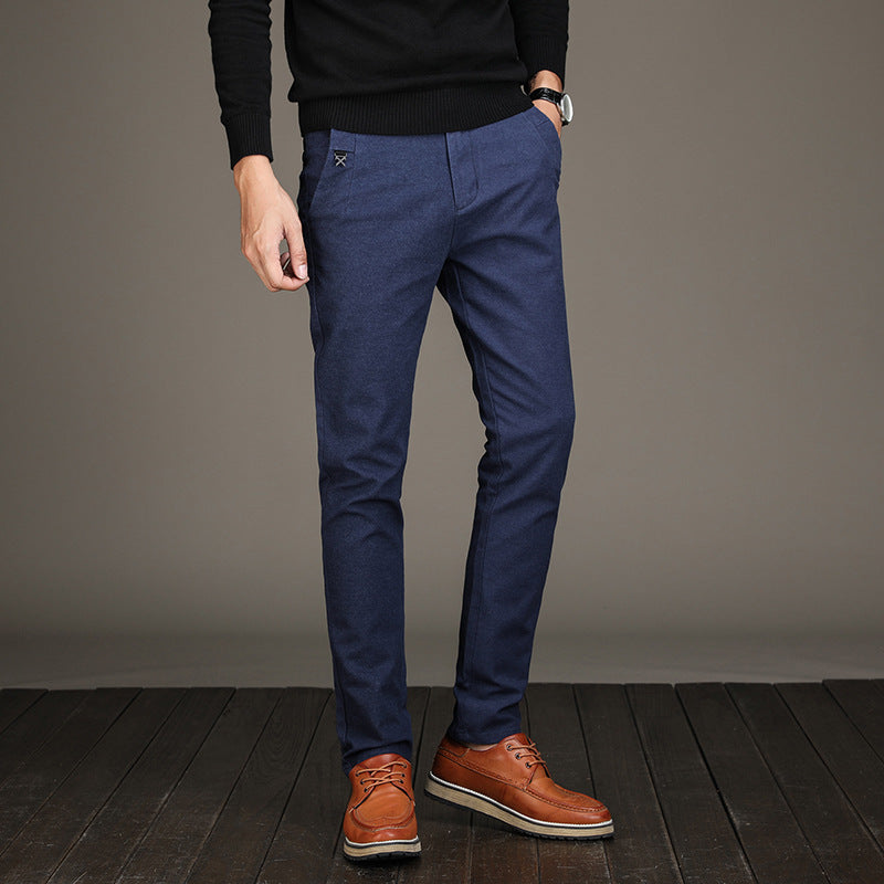 Men's Casual Stretch Pants - Slim Fit Cotton-Linen