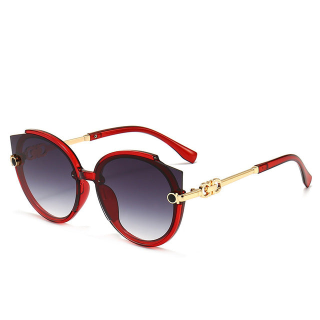 Vintage Cat Eye Round Sunglasses for Women UV400