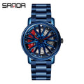 Stylish Hollow Quartz Watch for Men with Steel Band