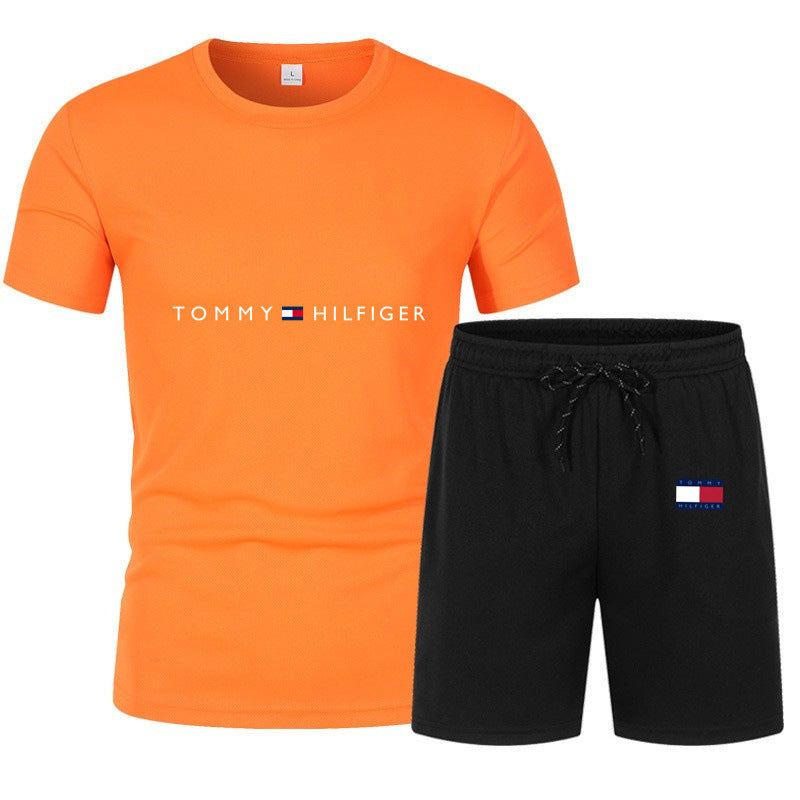 Men's Sports Set: Mesh T-Shirt & Shorts for Training