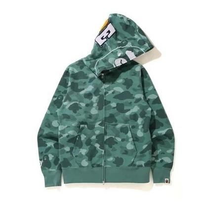 Camouflage Color-Block Zipper Hoodie Jacket for Women
