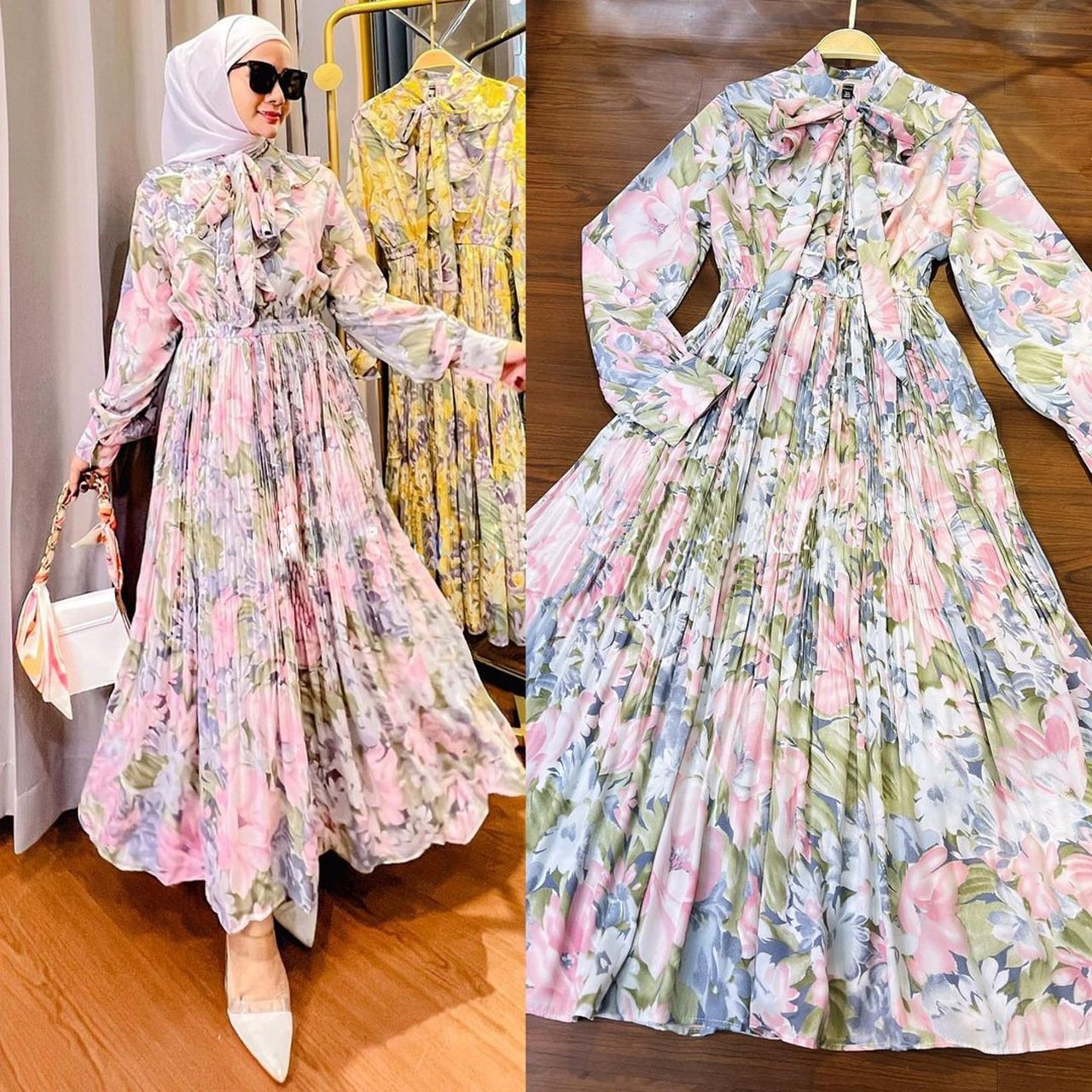 The Volantée Malay Ruffled Print Dress | Evarisluxe