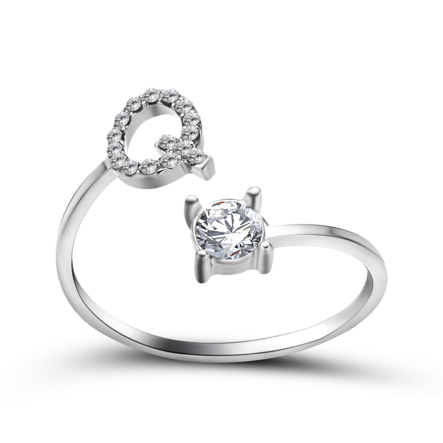 Evarisluxe Initial Letter Gold Ring