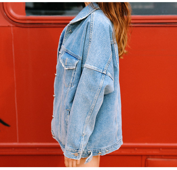 Plus Size Loose Denim Jacket for Women
