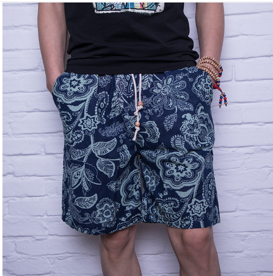 Men's Linen Beach Shorts - Casual Loose Fit