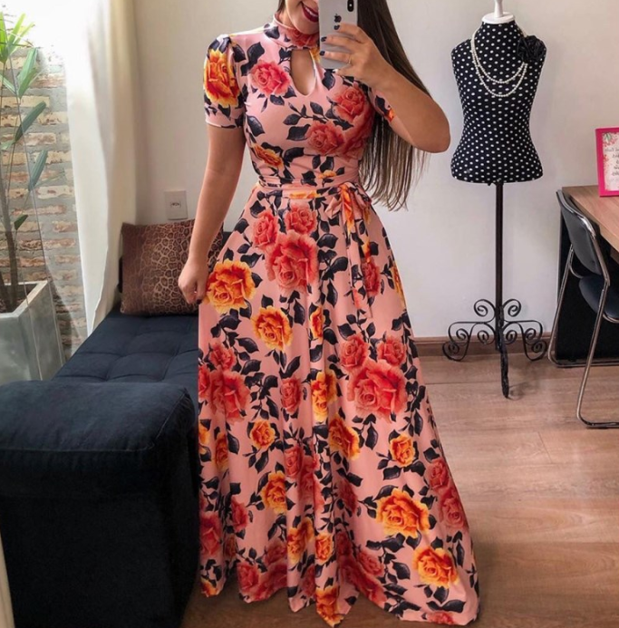 Evarisluxe Floral Maxi Dress