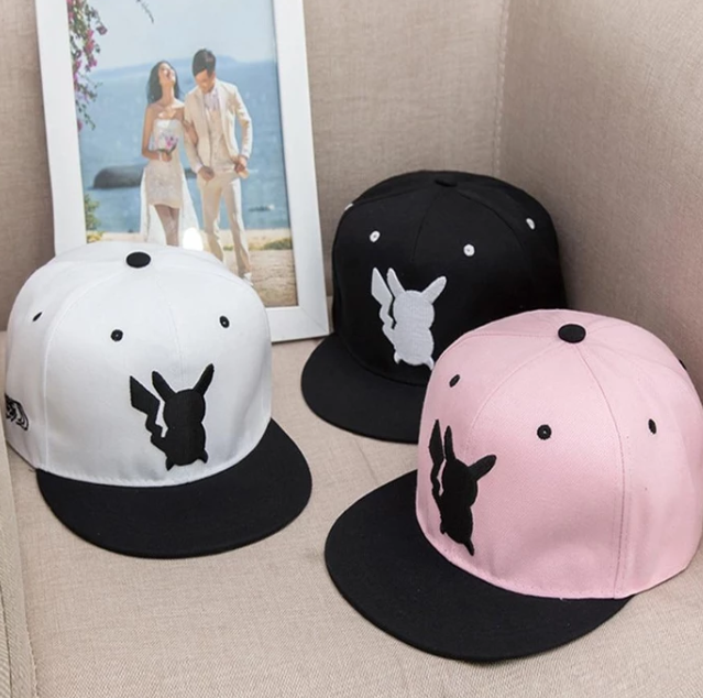 Flat Brim Hat, Hip Hop Cap, Pikachu Sun Hat