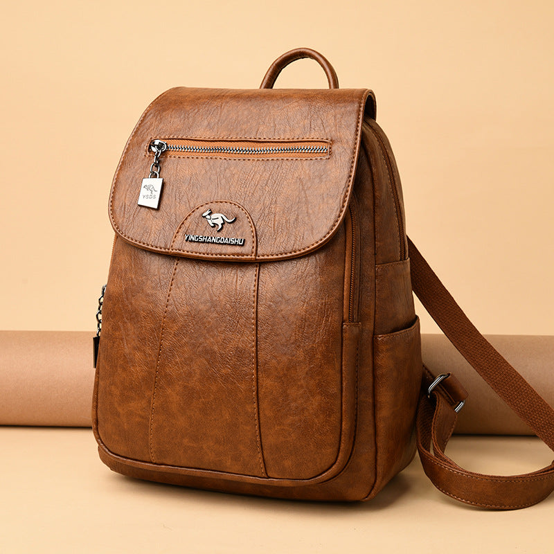 The Gardienne Anti-Theft Leather Backpack | Evarisluxe