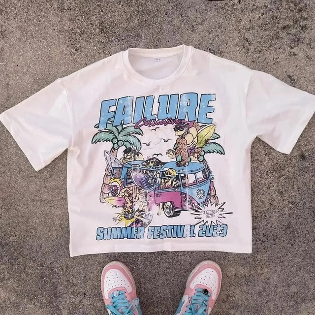 Summer New Car Letter Print T-Shirt for Men & Women