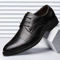 British Lace-Up Black Casual Breathable Shoes for Men