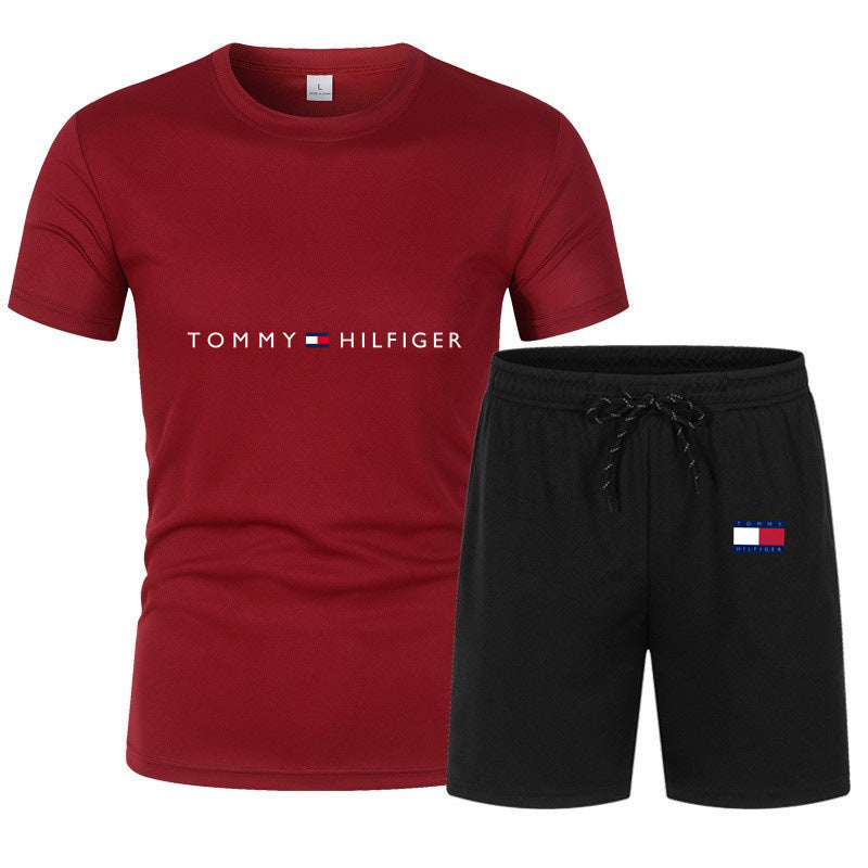 Men's Sports Set: Mesh T-Shirt & Shorts for Training