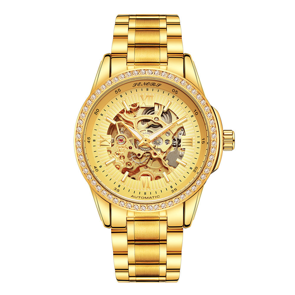 9-Hole Automatic Mechanical Watch for Men, Waterproof