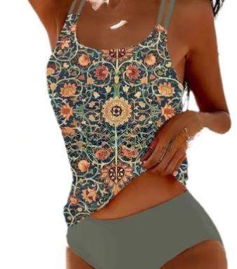 Sexy Print High Waist Bikini 2 Piece Set