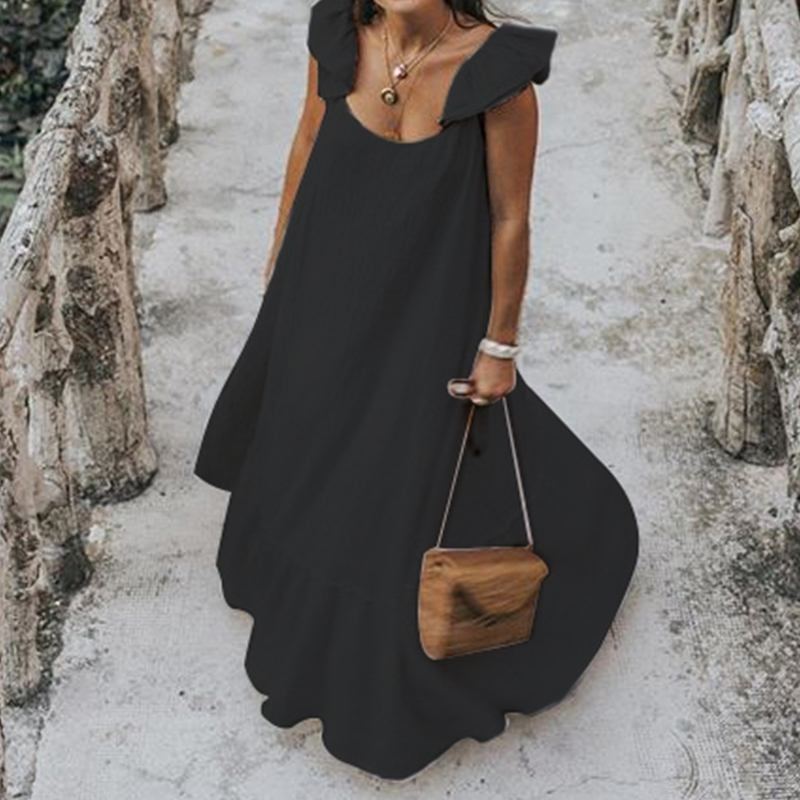 The Grande Vague Plus Size Ruffle Maxi Dress | Evarisluxe