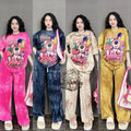 Summer Loose Cartoon Print Two-Piece Set for Women