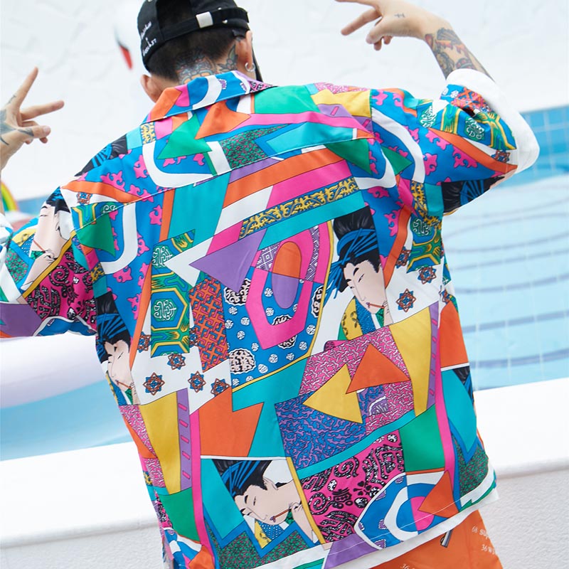 Men's Retro Hawaiian Print Short Sleeve Shirt